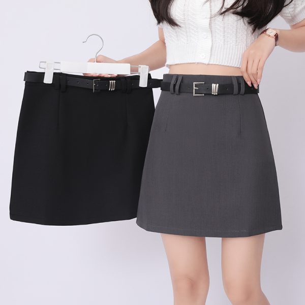 Gray slim skirt package hip short skirt for women