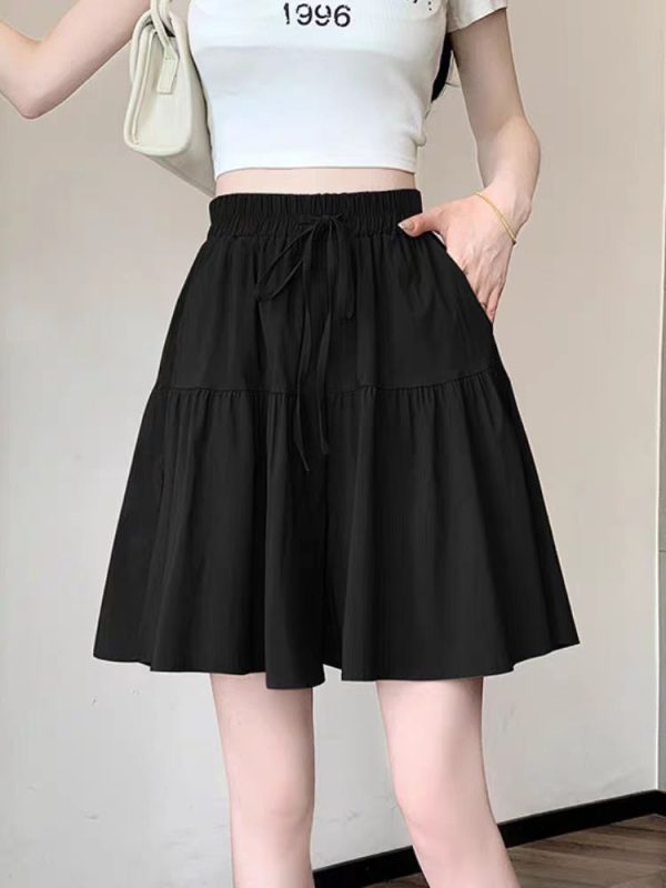 Ice silk lazy wide leg pants thin shorts for women