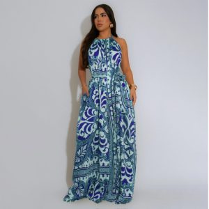 Vacation summer fashion European style jumpsuit for women