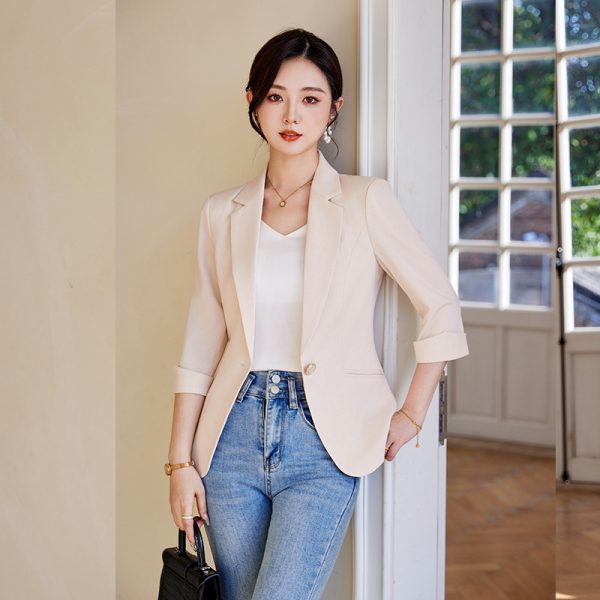 Short sleeve profession business suit overalls coat