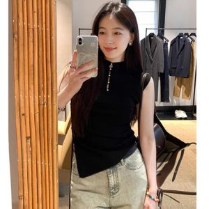 All-match chouzhe tops pinched waist summer sweater for women