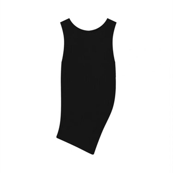 Summer simple sleeveless irregular hem vest for women