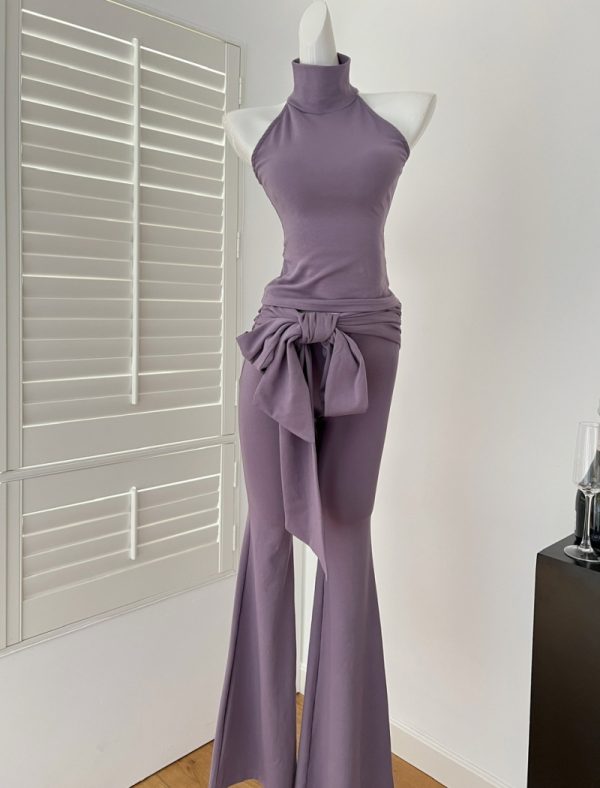 Sleeveless long pants spring tops a set for women