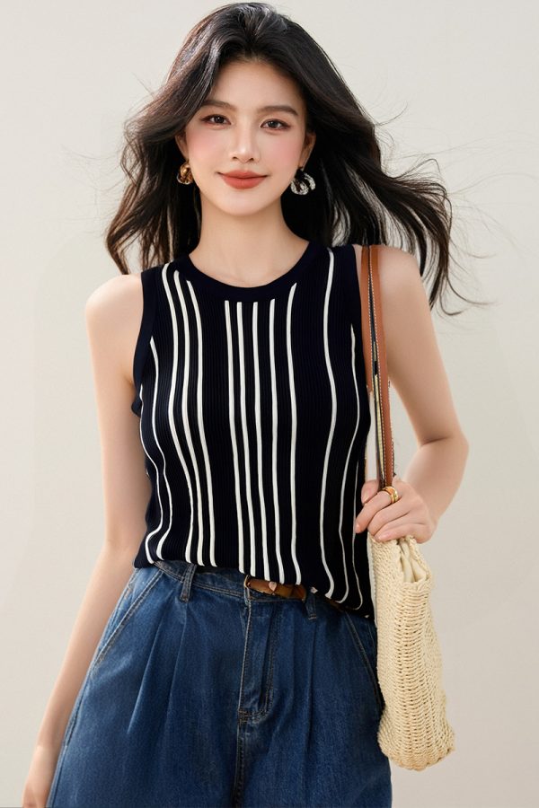 Korean style summer bottoming shirt stripe slim vest