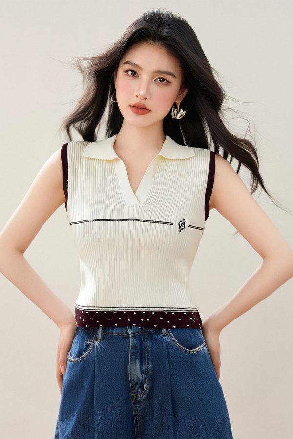 Sleeveless summer fashion vest light mixed colors tops