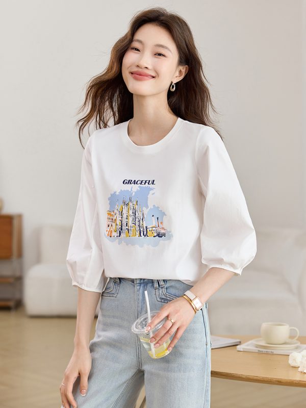 Spring and summer fashion T-shirt short sleeve tops