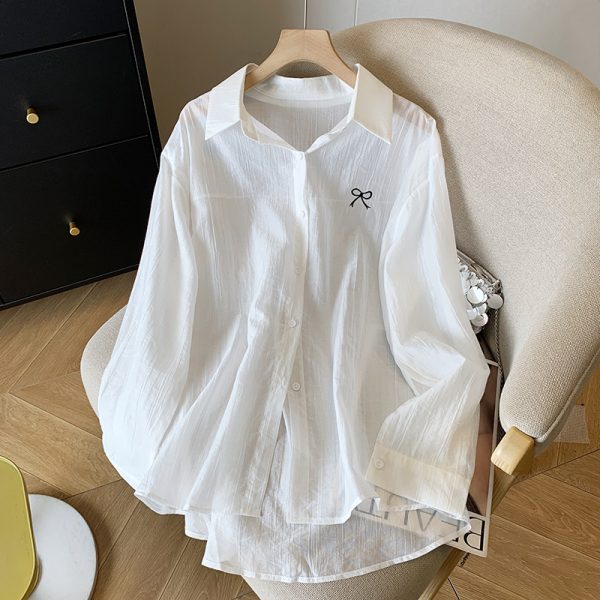 Embroidered coat fashion sun shirt for women