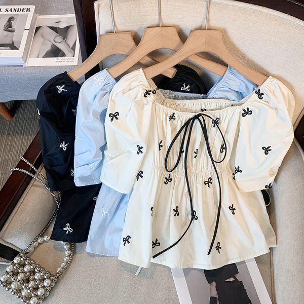 Retro shirt butterfly tops for women