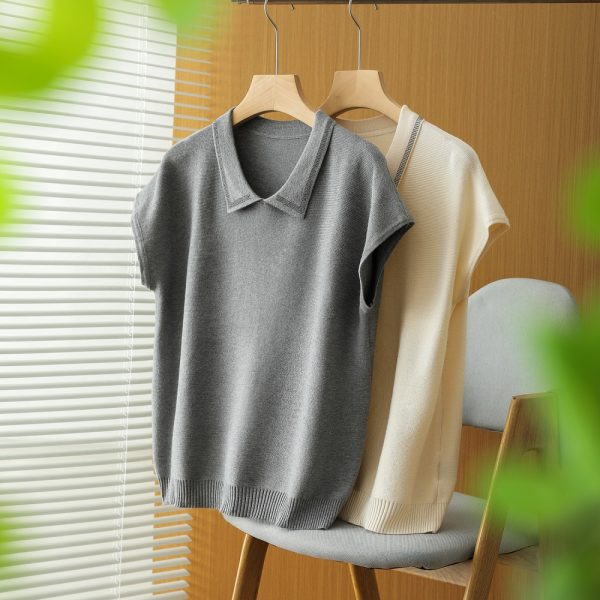 Rhinestone tops doll collar T-shirt for women