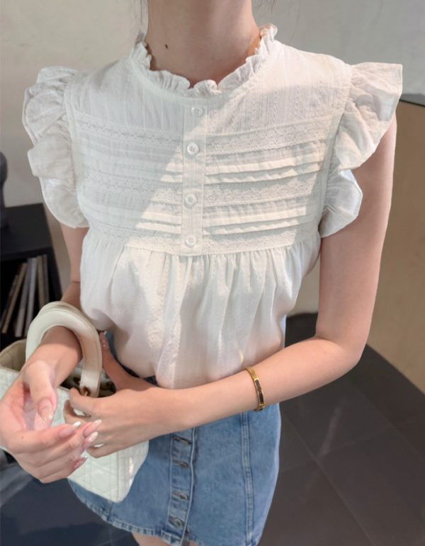 Spring boats sleeve shirt sweet tops for women